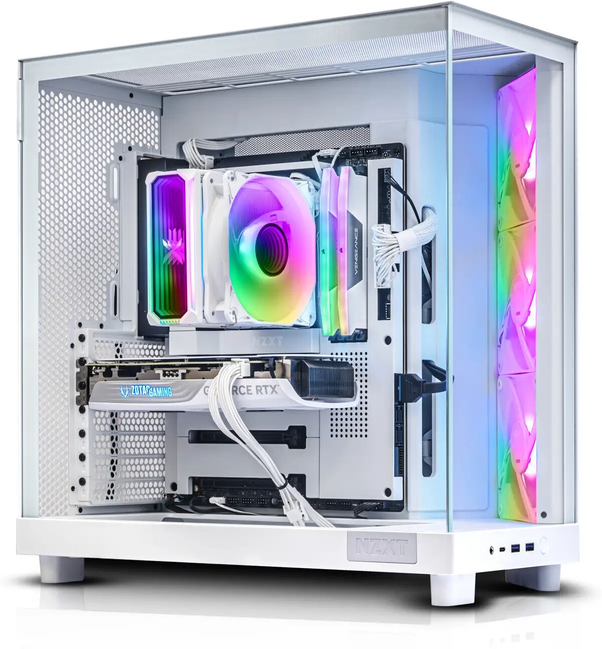 AWD-IT H6 Flow RGB White AMD Ryzen 5 7600 RTX 4070 12GB Desktop PC for Gaming