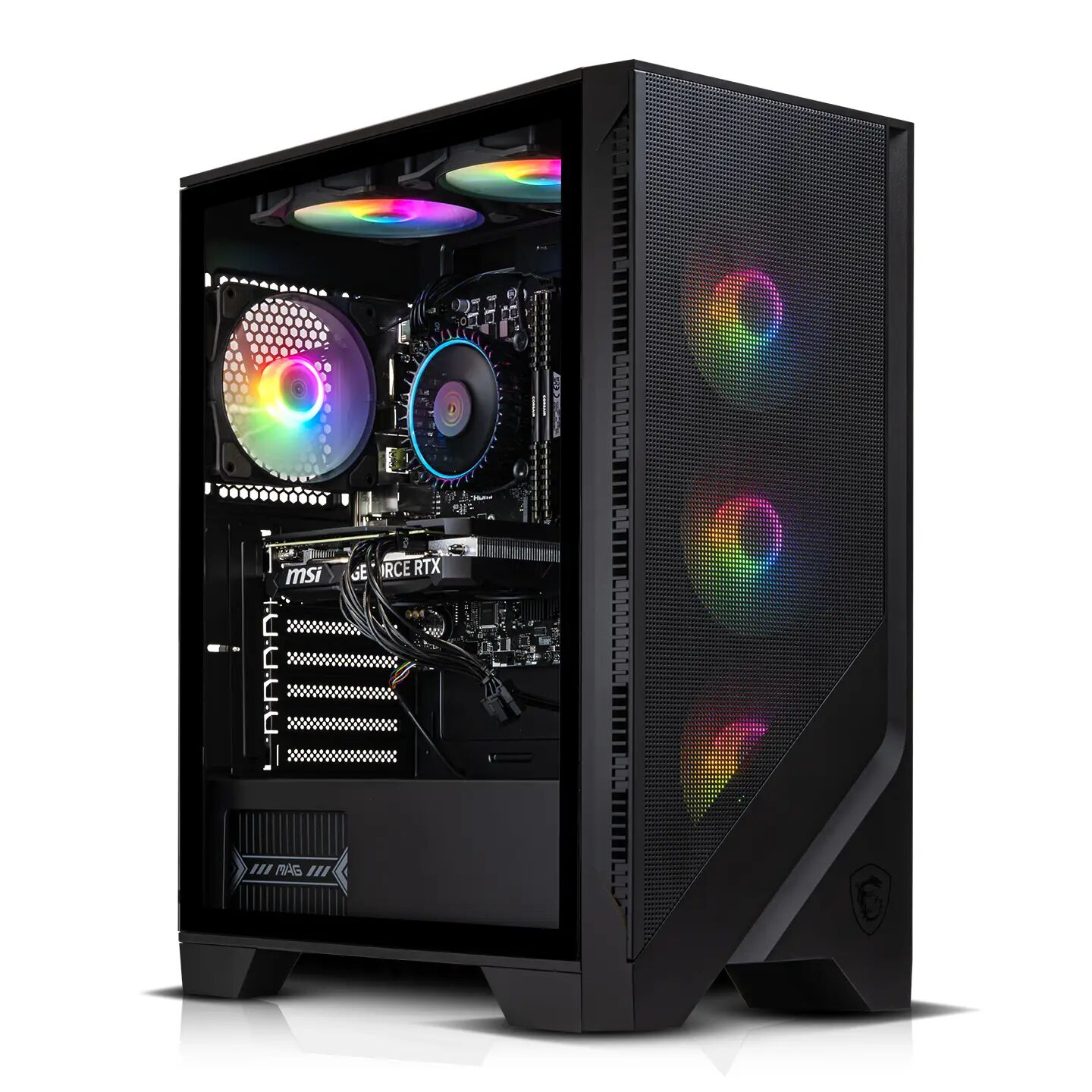 AWD-IT 120A Mesh Ryzen 7 5700X 8 Core NVIDIA RTX 4070 Ti 12GB Desktop PC for Gaming