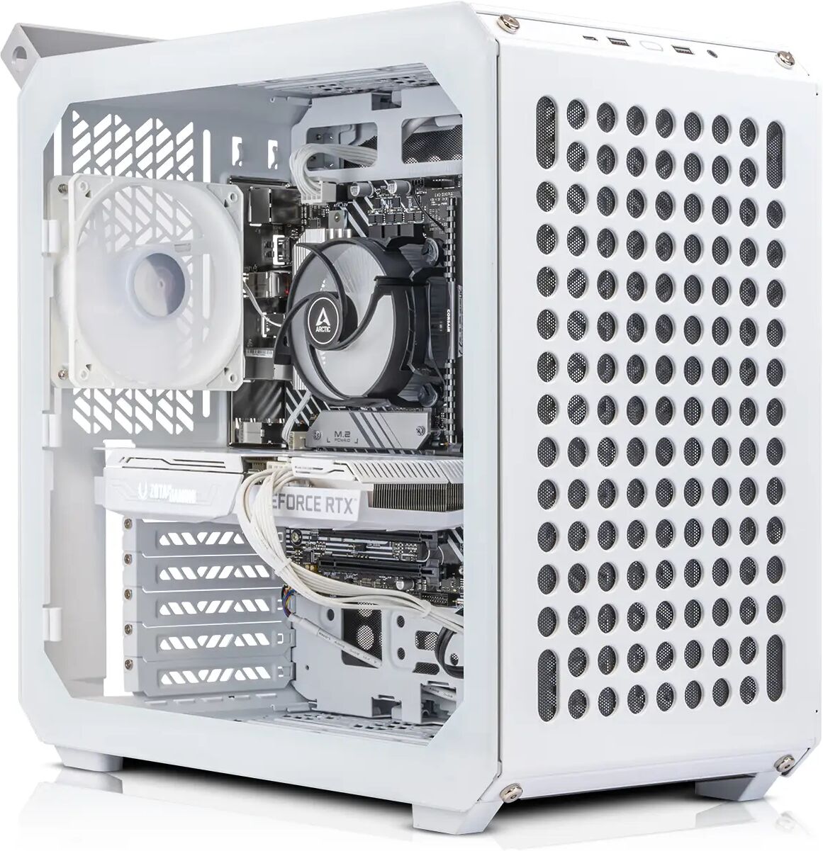 AWD-IT Qube 500 White Intel i5 12400F 4.4GHz RTX 3060 12GB Desktop PC for Gaming