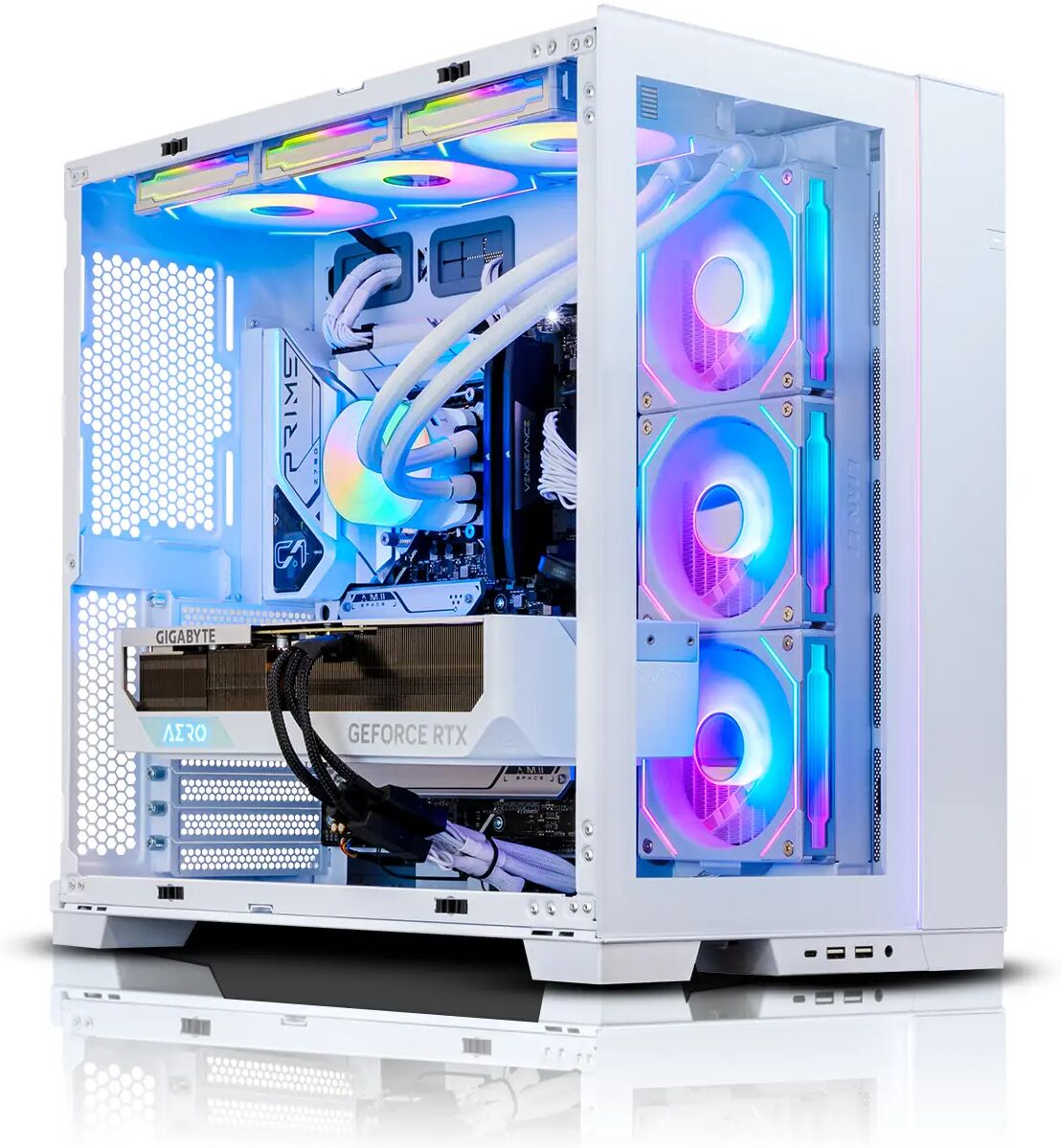 AWD-IT AWD Lian Li O11D Evo White AMD Ryzen 7 7700X 5.4GHz Eight Core RTX 4090 24GB Desktop PC for Gaming