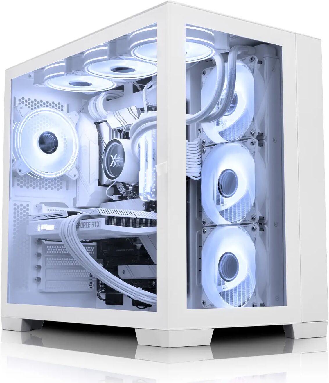 AWD-IT X= CUBE White Ryzen 7 5700X NVIDIA RTX 4060 8GB Windows 11 Desktop PC for Gaming