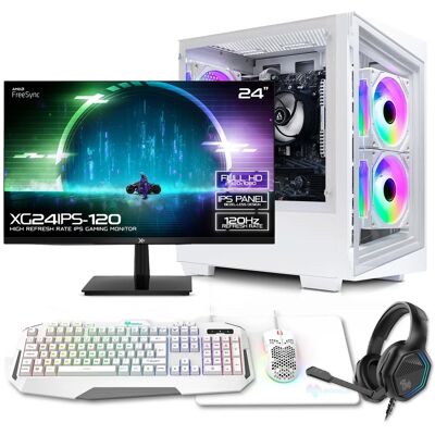 X= Level 3 White AMD Ryzen 5600G Six Core Radeon Graphics All in One Esports 24" LED Monitor - Next Day Gaming PC Package X= Level 3 White AMD Ryzen 5600G Six Core Radeon Graphics All in One Esports 24" LED Monitor - Next Day Gaming PC Package