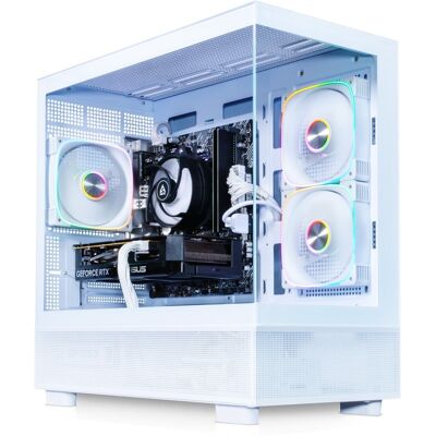 AWD-IT 3D Glass Ryzen 5 5500 NVIDIA GeForce RTX 5060 8GB White Gaming PC AWD-IT 3D Glass Ryzen 5 5500 NVIDIA GeForce RTX 5060 8GB White Gaming PC