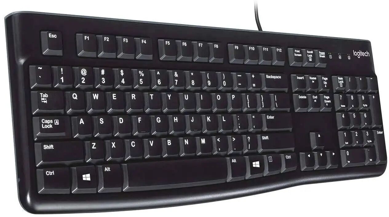 AWD-IT Logitech K120 Slim Spill Resistant USB Wired Keyboard