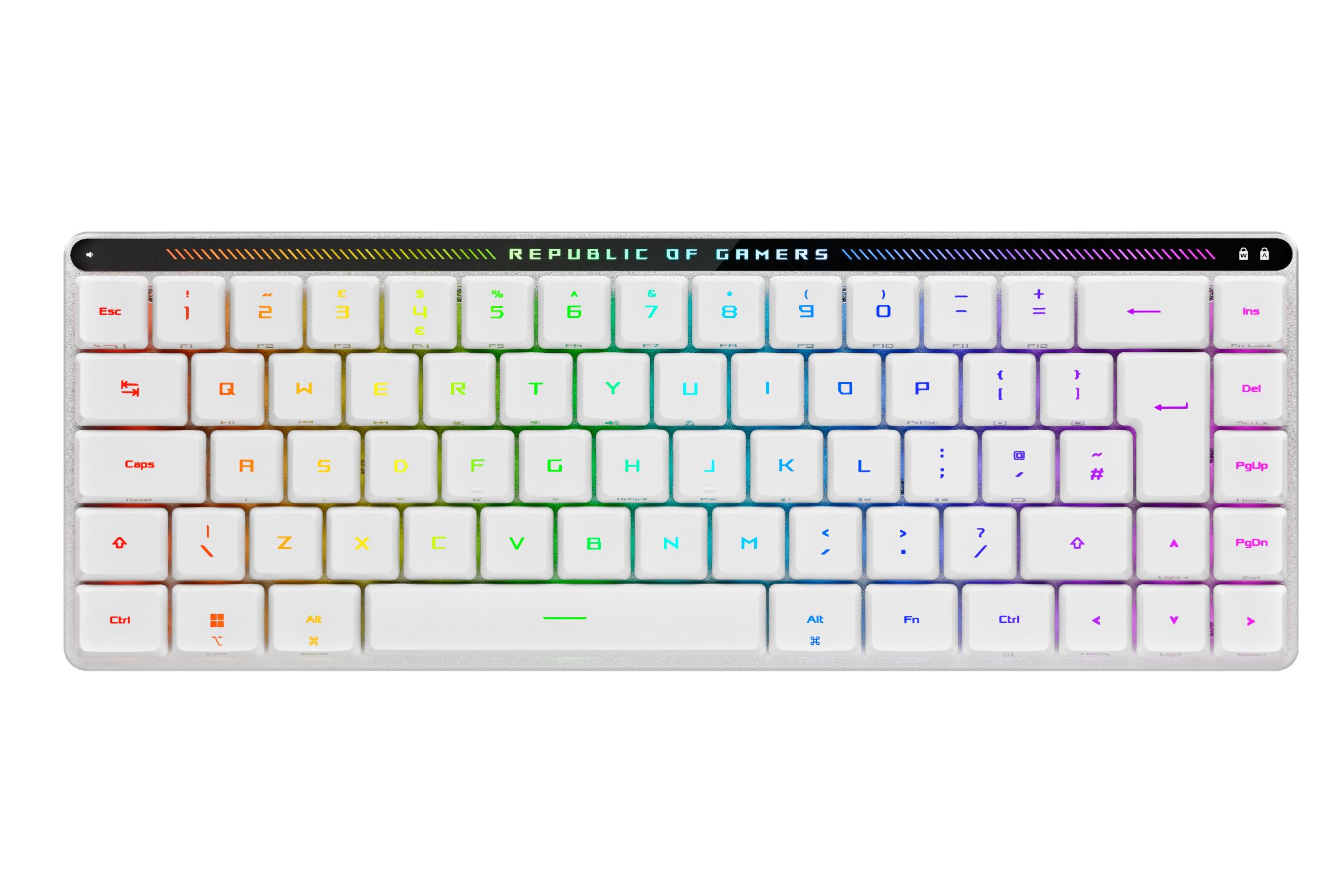 Asus ROG Falchion RX Low Profile 65% Wireless Aura RGB Keyboard - White - UK Layout - 90MP03EC-BKEA10