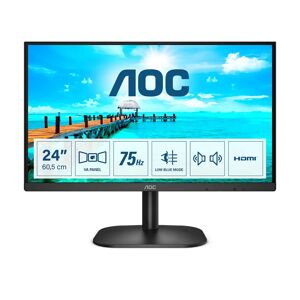 AOC 24B2XDAM  - 24 Inch FHD Monitor, 75Hz, VA, 4ms Speakers, Flicker Free, Frameless Design (1920 x 1080 @ 75Hz, HDMI/VGA/ DVI)