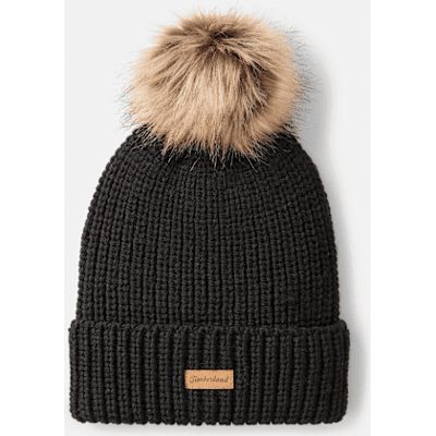 Timberland - Chunky Knit Pom Beanie for Women in Black, Woman, Black Timberland - Chunky Knit Pom Beanie for Women in Black, Woman, Black