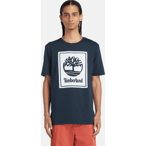 Timberland - Contrast Stack Logo T-Shirt for Men in Dark Blue, Man, Blue, Size: S Timberland - Contrast Stack Logo T-Shirt for Men in Dark Blue, Man, Blue, Size: S