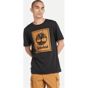 Timberland - Contrast Stack Logo T-Shirt for Men in Black, Man, Black, Size: L Timberland - Contrast Stack Logo T-Shirt for Men in Black, Man, Black, Size: L