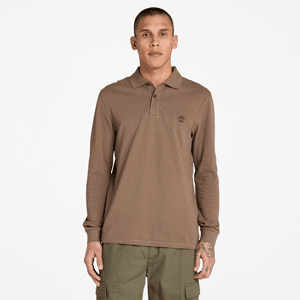 Timberland - Millers River Long-Sleeve Pique Polo for Men in Brown, Man, Brown, Size: 3XL Timberland - Millers River Long-Sleeve Pique Polo for Men in Brown, Man, Brown, Size: 3XL