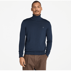 Timberland - Williams River Turtle Neck Cotton Jumper for Men in Dark Blue, Man, Blue, Size: XL Timberland - Williams River Turtle Neck Cotton Jumper for Men in Dark Blue, Man, Blue, Size: XL
