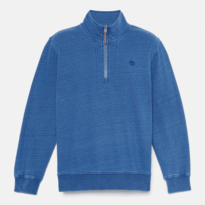 Timberland - Indigo Quarter-Zip Sweatshirt for Men in Blue, Man, Blue, Size: S Timberland - Indigo Quarter-Zip Sweatshirt for Men in Blue, Man, Blue, Size: S