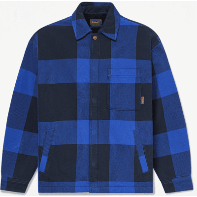 Timberland - Fleece-Lined Checkered Overshirt for Men in Blue, Man, Blue, Size: XXL Timberland - Fleece-Lined Checkered Overshirt for Men in Blue, Man, Blue, Size: XXL