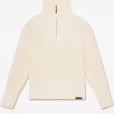 Timberland - Chunky Quarter-Zip Jumper for Women in Beige, Woman, Beige, Size: XL Timberland - Chunky Quarter-Zip Jumper for Women in Beige, Woman, Beige, Size: XL