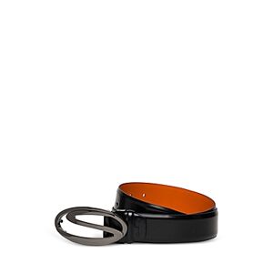 Santoni Men's Leather Logo Buckle Belt  - Black - Size: 36male