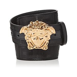 Men's Medusa Buckle Woven Belt  - Black/Versace Gold - Size: 110 cm / 44 inmale