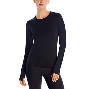 Aqua Long Sleeve Yoga Top with Thumbholes - 100% Exclusive  - Black - Size: Largefemale