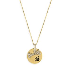 Bloomingdale's Diamond Dog Bone Disc Pendant Necklace in 14K White & Yellow Gold, 0.09 ct. t.w. - 100% Exclusive  - Gold/White