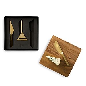 Rabbit Rbt Cheese Knives and Cutting Board Set  - Gold/Wood