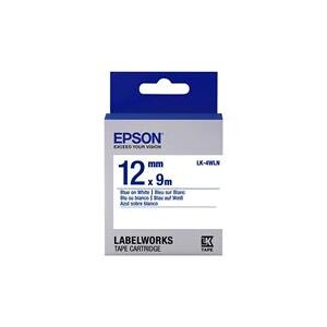 Epson LabelWorks LK-4WLN Label Tape Blue On White Roll (1.2 cm x (C53S654022)