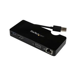 StarTech.com Universal USB 3.0 Laptop Mini Docking Station w/ HDMI or VGA Gigabit Ethernet USB 3.0 (USB3SMDOCKHV)