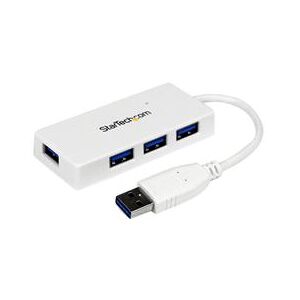 StarTech.com Portable 4 Port SuperSpeed Mini USB 3.0 Hub - White (ST4300MINU3W)