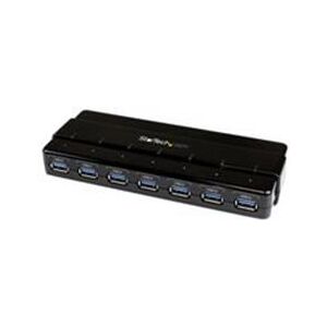 StarTech.com 7 Port SuperSpeed USB 3.0 Hub - Desktop USB Hub with Power Adapter  Black (ST7300USB3B)