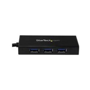 StarTech.com 3 Port Portable USB 3.0 Hub with Gigabit Ethernet Adapter NIC -  Aluminum w/ Cable (ST3300GU3B)