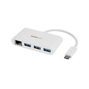 StarTech.com 3 Port USB 3.0 Hub GbE - USB-C - White (HB30C3A1GEA)