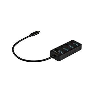 StarTech.com 4-Port USB C Hub with On/Off (HB30C4AIB)