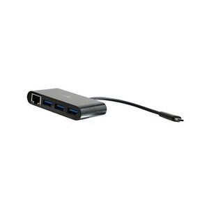 C2G USB C Ethernet and 3 Port USB Hub - Black (82406)