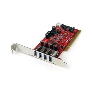 StarTech.com 4 Port PCI SuperSpeed USB 3.0 Adapter Card with SATA / SP4 Power (PCIUSB3S4)