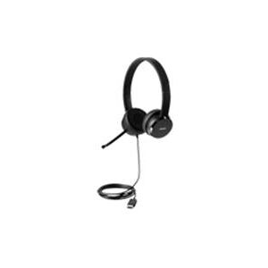 Lenovo 100 Headset on ear wired - USB  black  for IdeaPad 3 ThinkCe (4XD0X88524)