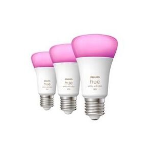 Philips Hue Colour 6.5W A60 E27 Bulbs 3-Pack (929002489603)