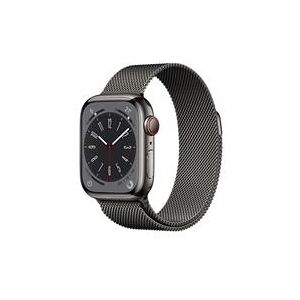 Apple Watch Series 8 GPS + Cellular 41mm Graphite Stainless Steel Case with Graphite Milanese Loop (MNJM3B/A)