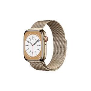 Apple Watch Series 8 GPS + Cellular 45mm Gold Stainless Steel Case with Gold Milanese Loop (MNKQ3B/A)