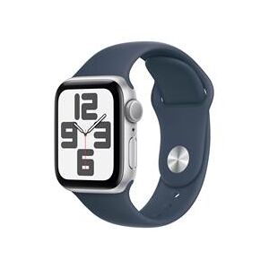 Apple Watch SE GPS 40mm Silver Aluminium Case with Storm Blue Sport Band - S/M (MRE13QA/A)