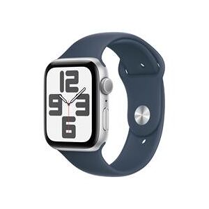 Apple Watch SE GPS 44mm Silver Aluminium Case with Storm Blue Sport Band - S/M (MREC3QA/A)