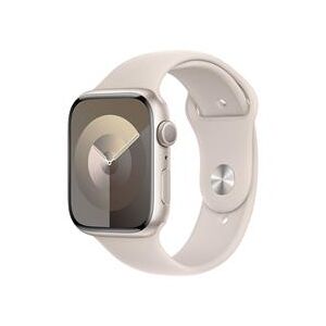 Apple Watch Series 9 GPS 45mm Starlight Aluminium Case with Starlight Sport Band - S/M (MR963QA/A)