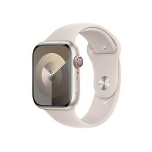 Apple Watch Series 9 GPS + Cellular 45mm Starlight Aluminium Case with Starlight Sport Band - M/L (MRM93QA/A)