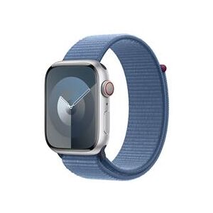 Apple Watch Series 9 GPS + Cellular 45mm Silver Aluminium Case with Winter Blue Sport Loop (MRMJ3QA/A)