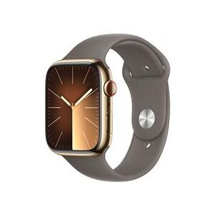 Apple Watch Series 9 GPS + Cellular 45mm Gold Stainless Steel Case with Clay Sport Band - S/M (MRMR3QA/A)