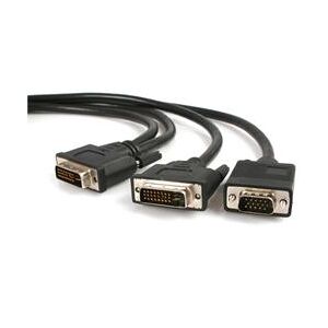 StarTech.com 6 ft DVI-I Male to DVI-D Male and HD15 VGA Male Video Splitter Cable (DVIVGAYMM6)