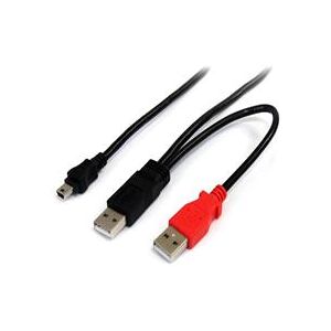 StarTech.com 6 ft USB Y Cable for External Hard Drive - USB A to mini B (USB2HABMY6)