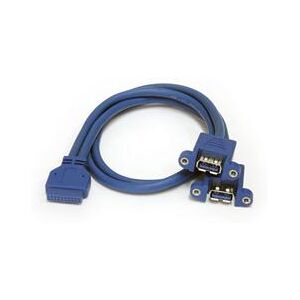 StarTech.com 2 Port Panel Mount USB 3.0 Cable - USB A to Motherboard Header Cable F/F (USB3SPNLAFHD)