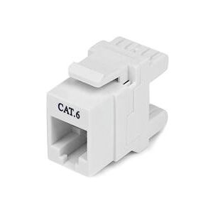 StarTech.com 180° Cat 6 Keystone Jack - RJ45 Ethernet Cat6 Wall Jack White - 110 Type (C6KEY110SWH)