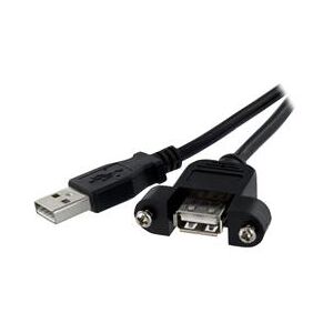 StarTech.com 3 ft Panel Mount USB Cable A to A - F/M (USBPNLAFAM3)