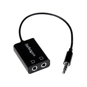 StarTech.com Black Slim Mini Jack Headphone Splitter Cable Adapter - 3.5mm Male to 2x 3.5mm Female (MUY1MFFADP)