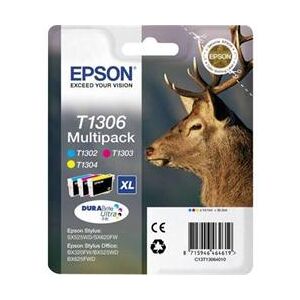 Epson T1306 Multipack Yellow/Cyan/Magenta Print Cartridge (C13T13064010)