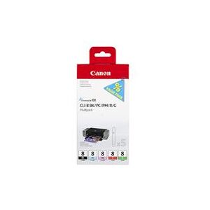 Canon CLI-8 Multipack Ink (Black/Red/Green/Pigmented Magenta/Pigmented Cyan) (0620B027)